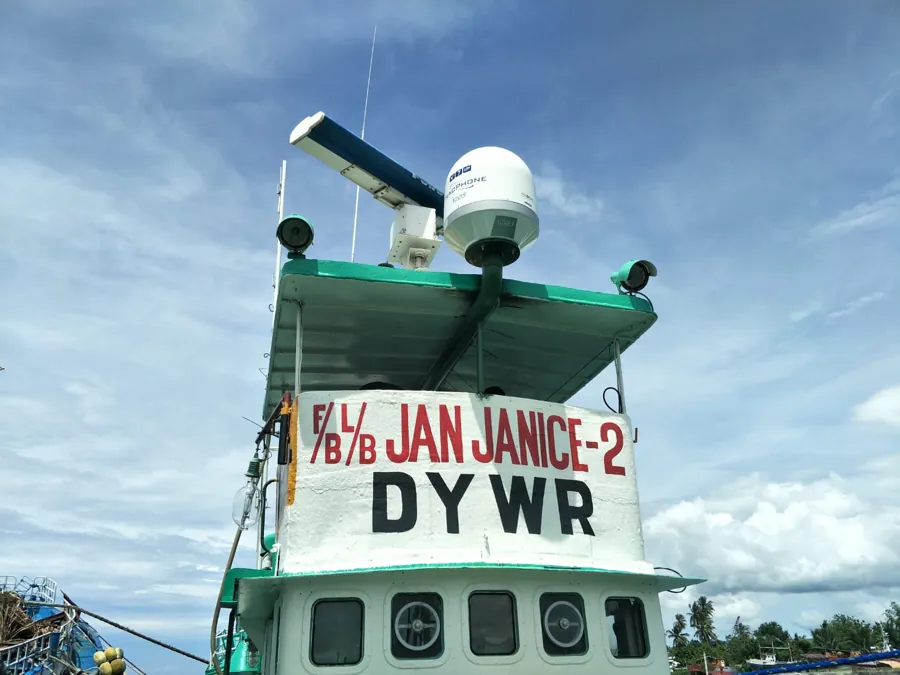 Marine VSAT antenna installed on a vessel